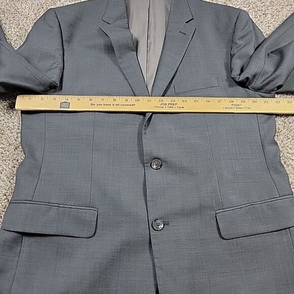 Jos. A. Bank Blazer Mens 43 Long Gray Tailored Fit 100% Wool Single Breast - Picture 2 of 8